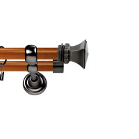 Karnisz Metalowy Prestige podwójny 25/19mm Orto Antracyt - calvados
