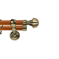 Karnisz Metalowy Prestige podwójny 25/19mm Bella Antyk mosiądz - calvados
