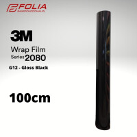 3M Folia G12 100cm Gloss Black Czarny połysk | szer. 100cm