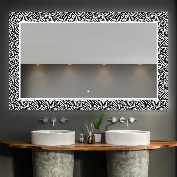 Backlit Decorative Mirror For The Bathroom - Letters