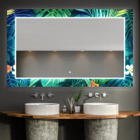 Backlit Decorative Mirror For The Bathroom - Tropical