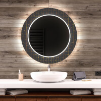 Round Decorative Mirror With LED Lighting For The Bathroom - Microcircuit