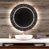 Round Decorative Mirror With LED Lighting For The Bathroom - Ornament