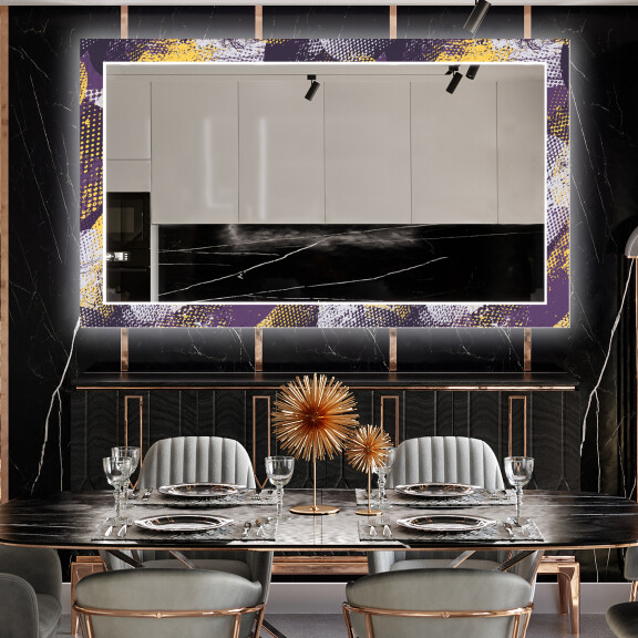Backlit Decorative Mirror For The Dining Room - Round Stamp