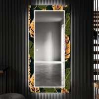 Backlit Decorative Mirror For The Hallway - Botanical Flowers