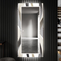 Backlit Decorative Mirror For The Hallway - Waves