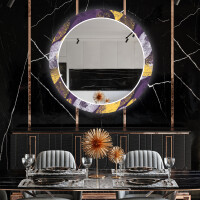 Round Backlit Decorative Mirror LED For The Dining Room - Round Stamp