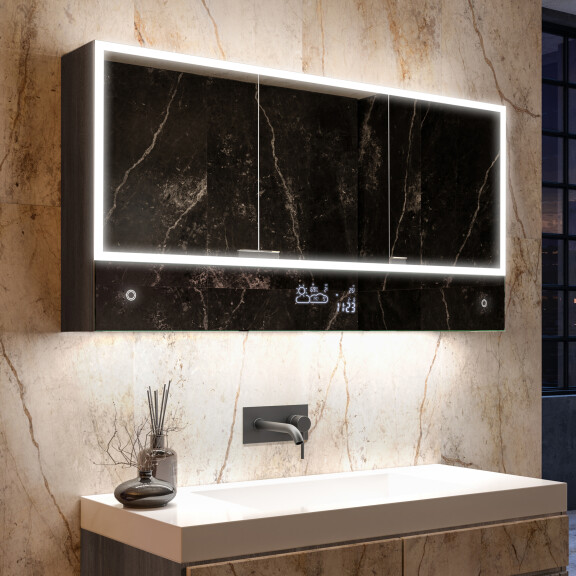 LED Bathroom Cabinet Lily - 3-door 100 x 72,5cm