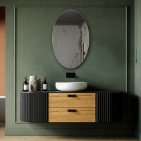 Oval vertical wall hanging mirror L207