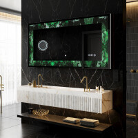 Backlit Decorative Mirror - Malachite Magic