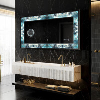 Backlit Decorative Mirror - Sapphire Reflections