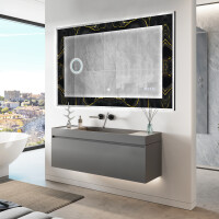Backlit Decorative Mirror - Golden Veins