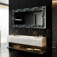 Backlit Decorative Mirror - Vintage Leaves
