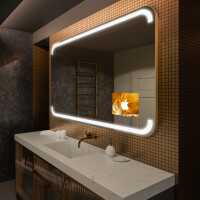Moderne badkamer spiegel met led-verlichting L145