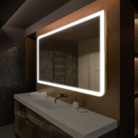 Moderne badkamer spiegel met led-verlichting L146