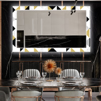 Decoratieve spiegel met led-verlichting voor in de eetkamer - Geometric Patterns