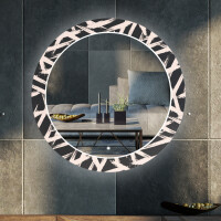 Ronde decoratieve spiegel met led-verlichting voor in de woonkamer - Lines