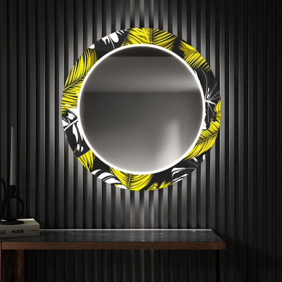 Rond verlichte decoratieve spiegel led voor de gang - Gold Jungle