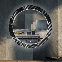 Ronde decoratieve spiegel met led-verlichting voor in de woonkamer - Dark Wave