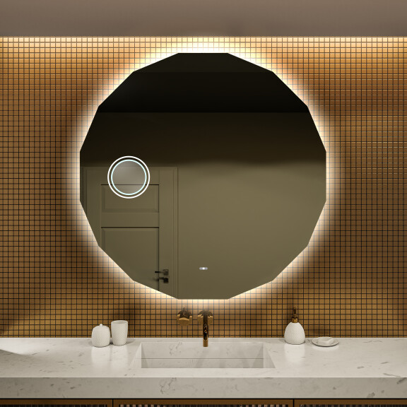 Moderne badkamer spiegel met led verlichting L112