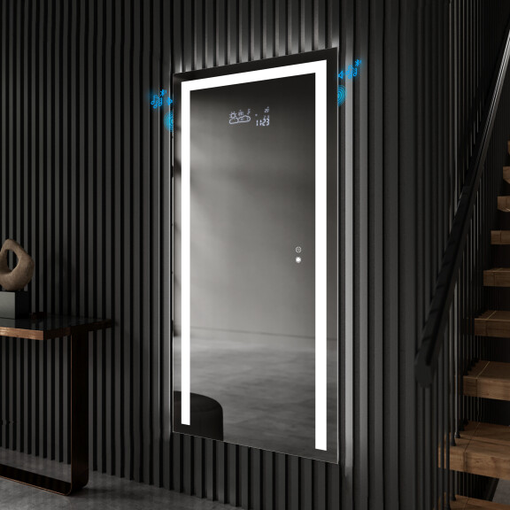 Verticaal moderne badkamer spiegel met LED-verlichting L11
