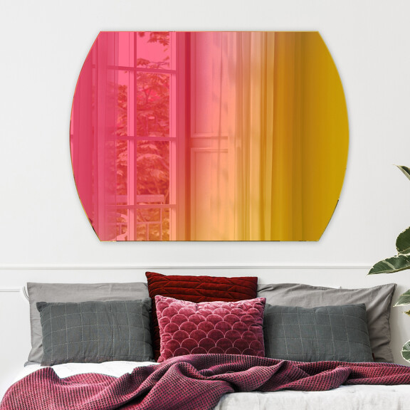Afgerond wand decoratie spiegel L177