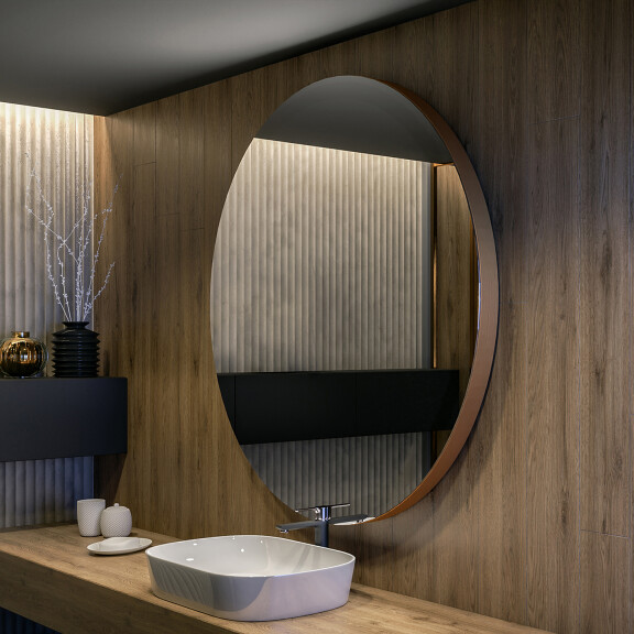 Rond wandspiegel met lijst L203