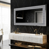 Verlichte Decoratieve Spiegel Voor - Geometric Symphony