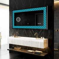 Verlichte Decoratieve Spiegel Voor - Blue Harmonies