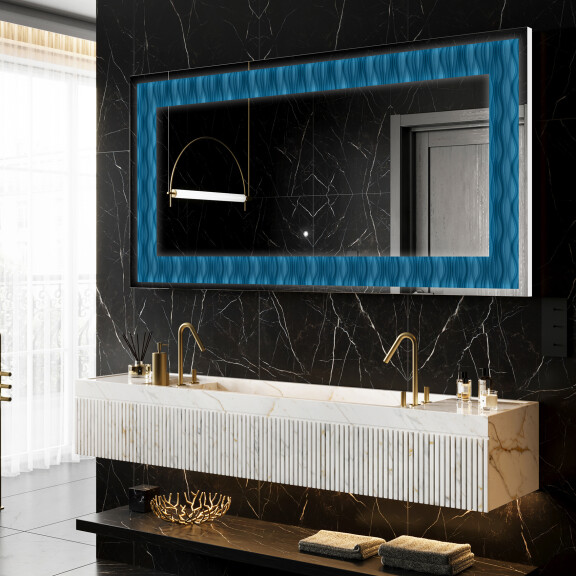 Verlichte Decoratieve Spiegel Voor - Whirling Lines