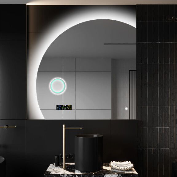 Moderne LED Halfcirkel Spiegel - Stijlvolle Verlichting voor Badkamer X221