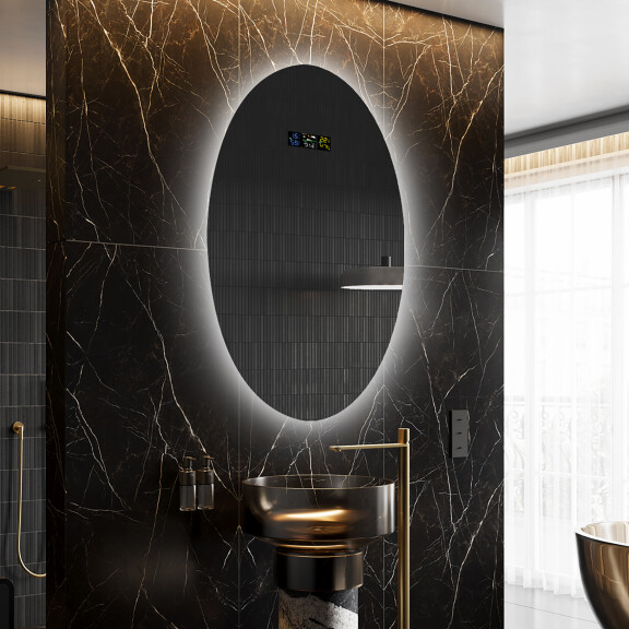Moderne badkamer spiegel met LED-verlichting L226
