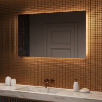 Moderne badkamer spiegel met led-verlichting 120x70cm met koel LED-licht 7000K, warm licht 3000K of neutraal licht 4500K