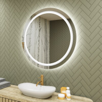 Moderne badkamer spiegel 80cm met koel LED-licht 7000K, warm licht 3000K of neutraal licht 4500K