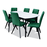 Nowoczesny zestaw mebli jadalnianych - Stół rozkładany S15 80x160/200 z 6 krzesłami K33