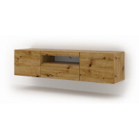 Szafka RTV Aura 150cm uniwersalna, wisząca lub stojąca, dąb artisan