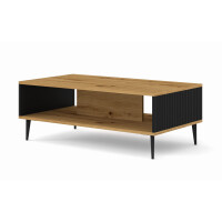 Stolik kawowy Ravenna PB 90x60cm dąb artisan / czarny mat - nogi czarne metalowe szpilka