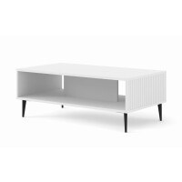 Stolik kawowy Ravenna PB 90x60cm biały mat - nogi czarne metalowe szpilka