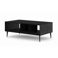Stolik kawowy Ravenna PC Diament 90x60cm czarny mat / czarny połysk - nogi czarne metalowe szpilka