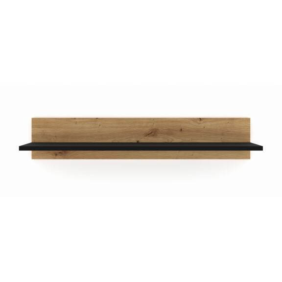 Półka wisząca Nuka G 100cm, dąb artisan / czarny mat