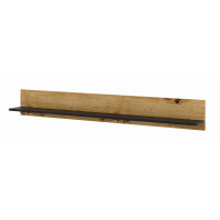 Półka wisząca Aura 150cm, czarny mat / dąb artisan
