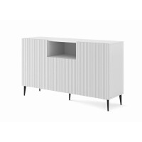 Komoda Ravenna PB 2D1DM 150cm, biały mat - nogi metalowe czarne szpilka