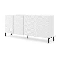 Komoda Surf 200cm 4D, biały mat - nogi metalowe czarne