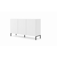 Komoda Wave 150cm 3D, biały mat - nogi metalowe czarne