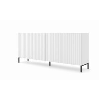 Komoda Wave 200cm 4D, biały mat - nogi metalowe czarne