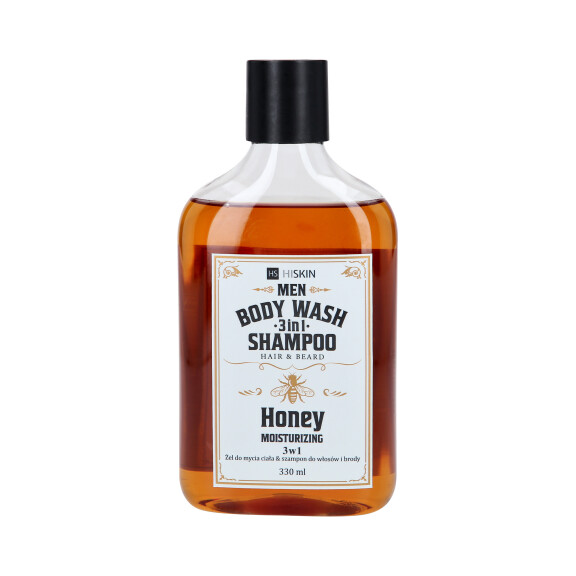 HISKIN MEN BODY WASH WHISKY HONEY 3in1 Uniwersalny żel do mycia ciała i szampon do włosów i brody 330ml