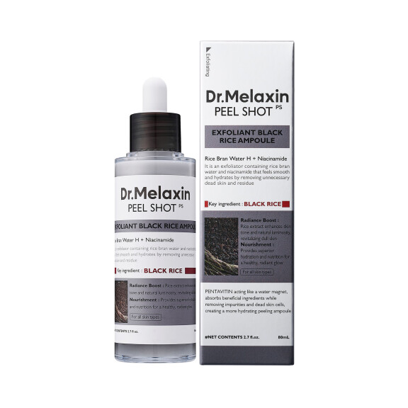 DR.MELAXIN PEEL SHOT LINE Delikatnie złuszczająca ampułka z ekstraktem z czarnego ryżu 80ml