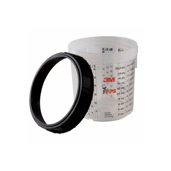Kubek zewnętrzny/twardy Standard PPS + pierścień zamykający - 3M 16001 - 650 ml