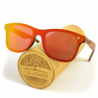 Drewniane okulary przeciwsłoneczne Niwatch Orion Orange Mirror