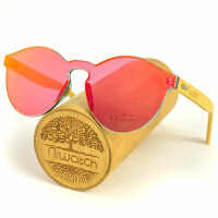 Drewniane okulary przeciwsłoneczne Niwatch Cassiopeia Orange Mirror & Bamboo